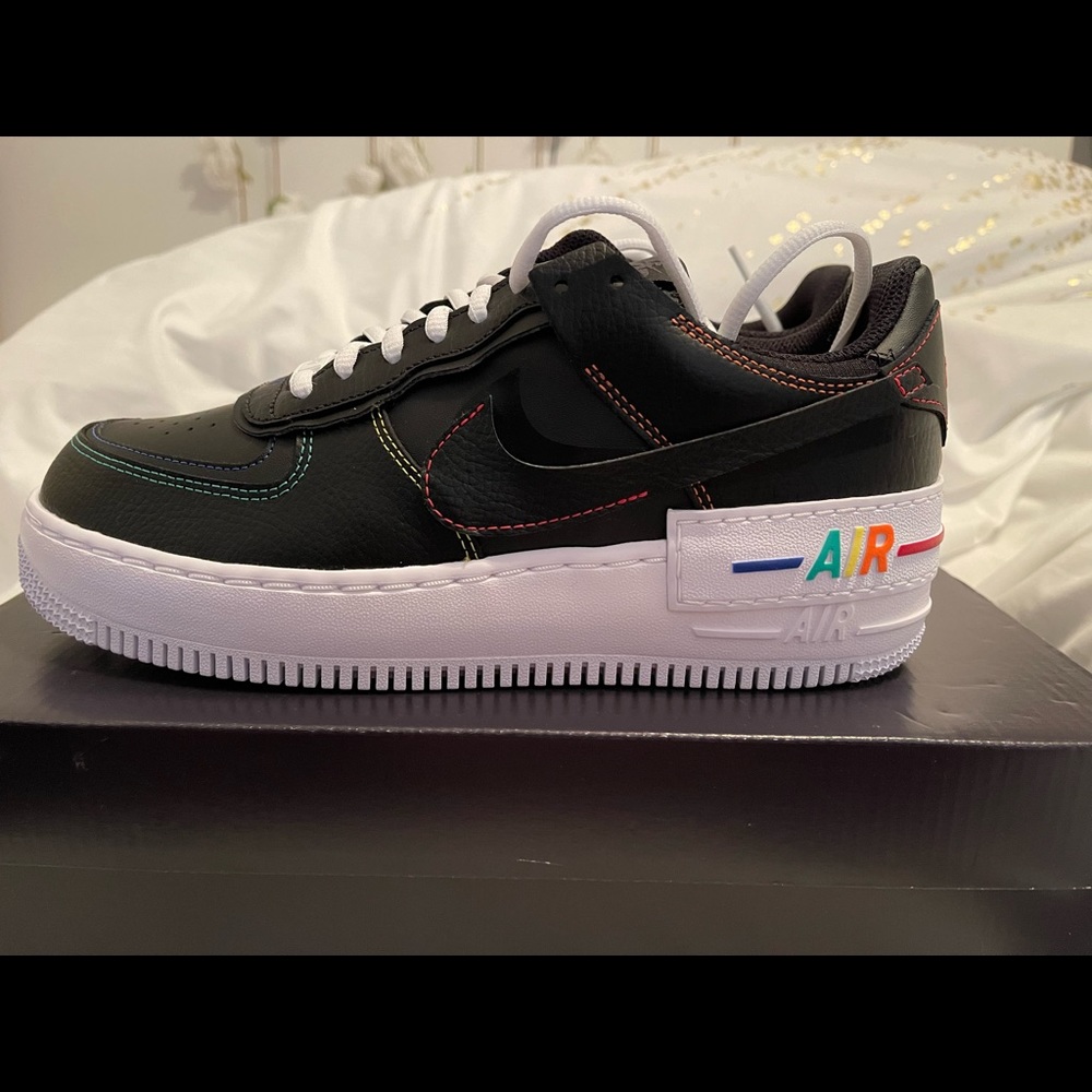 New, Never Worn,Nike Air Force 1 Shadow “Rainbow Ladder”women’s size 9 shoes